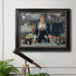 Iconic impressionist café bar scene by Édouard Manet in an ornate black frame with gilded inner detail displayed in a light-toned interior setting.