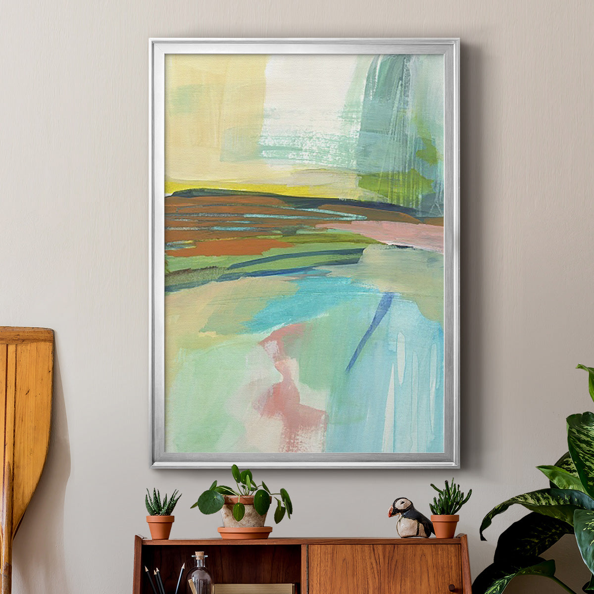 Radiant Horizon IV - Modern Framed Canvas Print