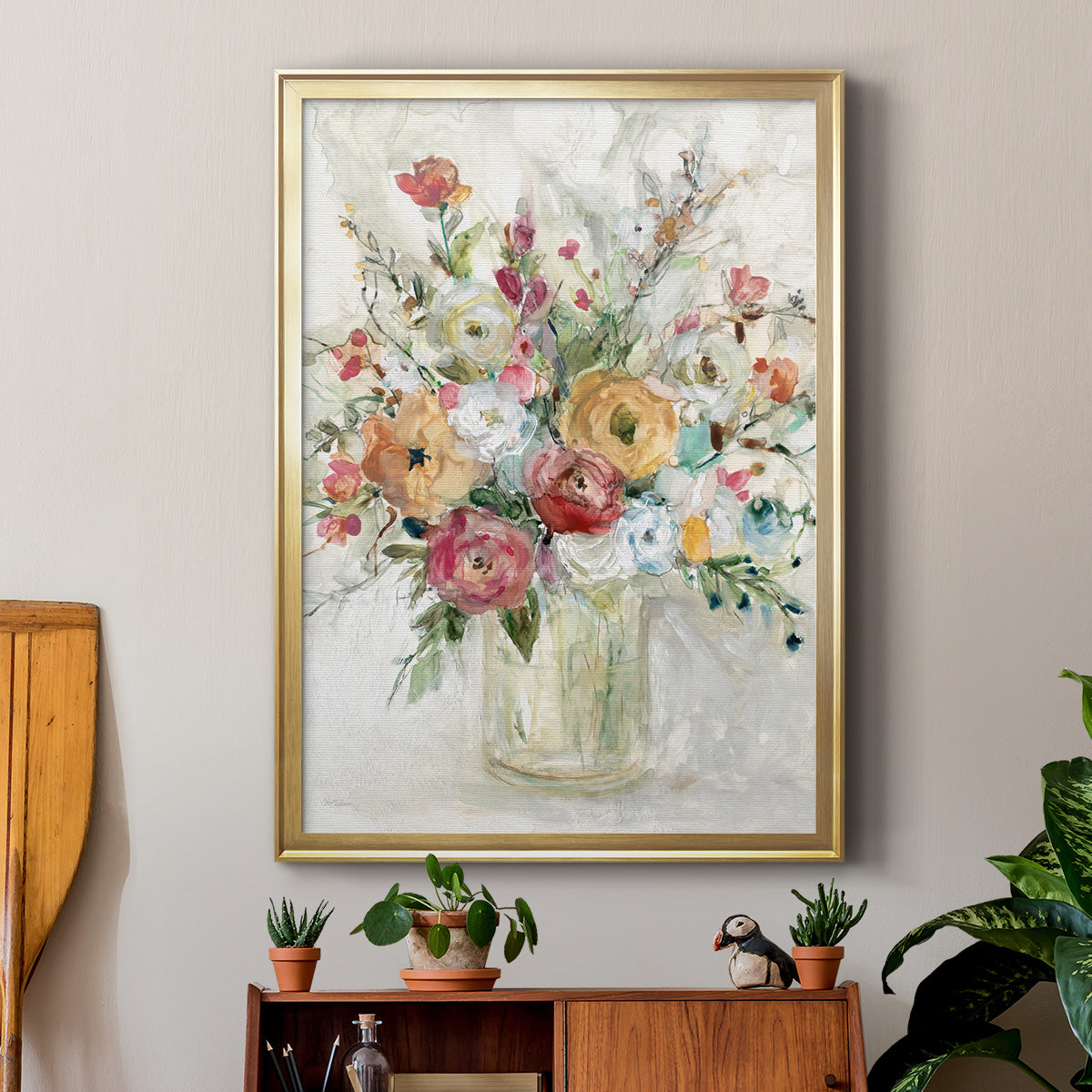 Contemporary Bouquet - Modern Framed Canvas Print