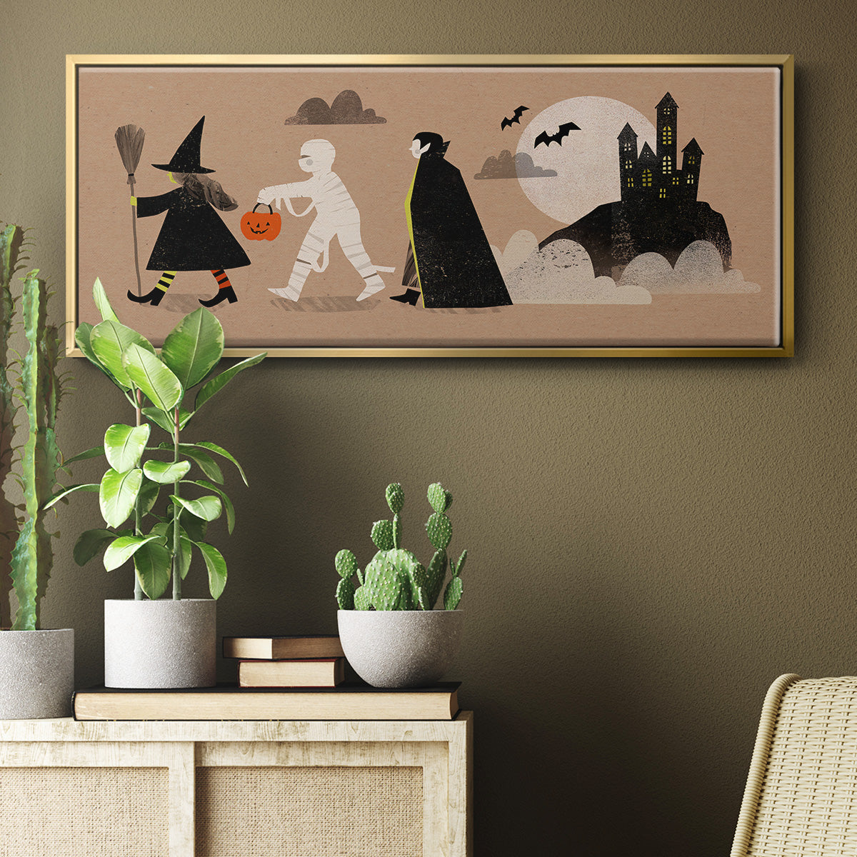 Graphic Halloween Collection D - Floater Framed Canvas Print