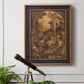 Monochrome religious painting of the raising of Lazarus by Leandro Bassano in an ornate bronzed mahogany wood frame displayed in a light-toned interior setting.