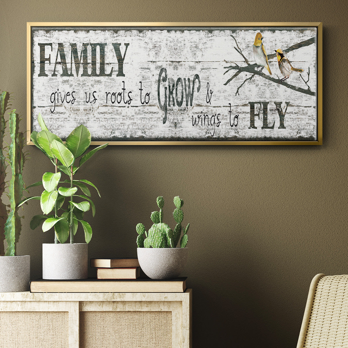 Family Gives Us - Floater Framed Canvas Print