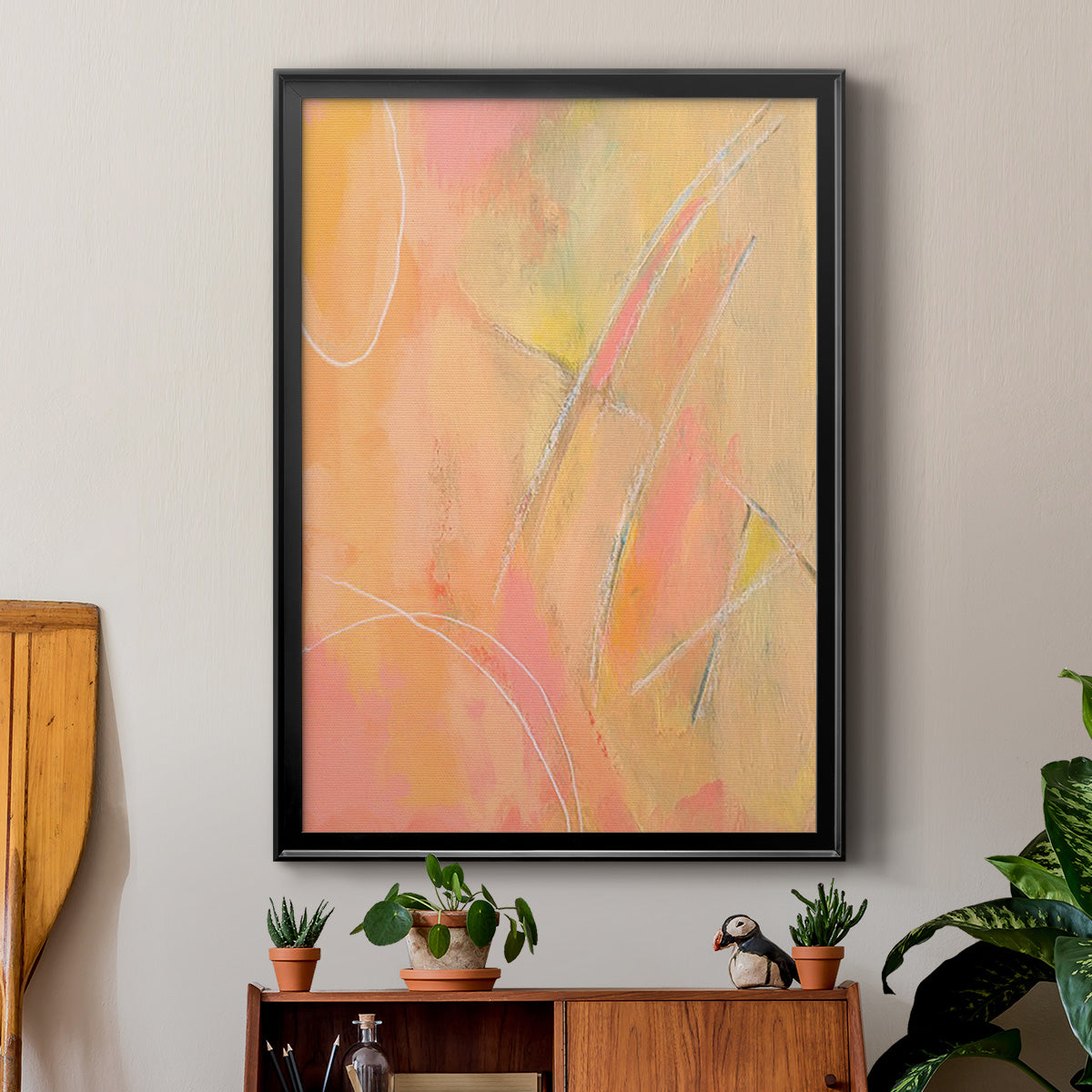 Peach Bliss III - Modern Framed Canvas Print