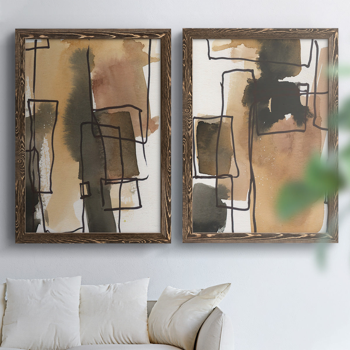 Retro Vibe III - Premium Framed Canvas 2 Piece Set - Ready to Hang