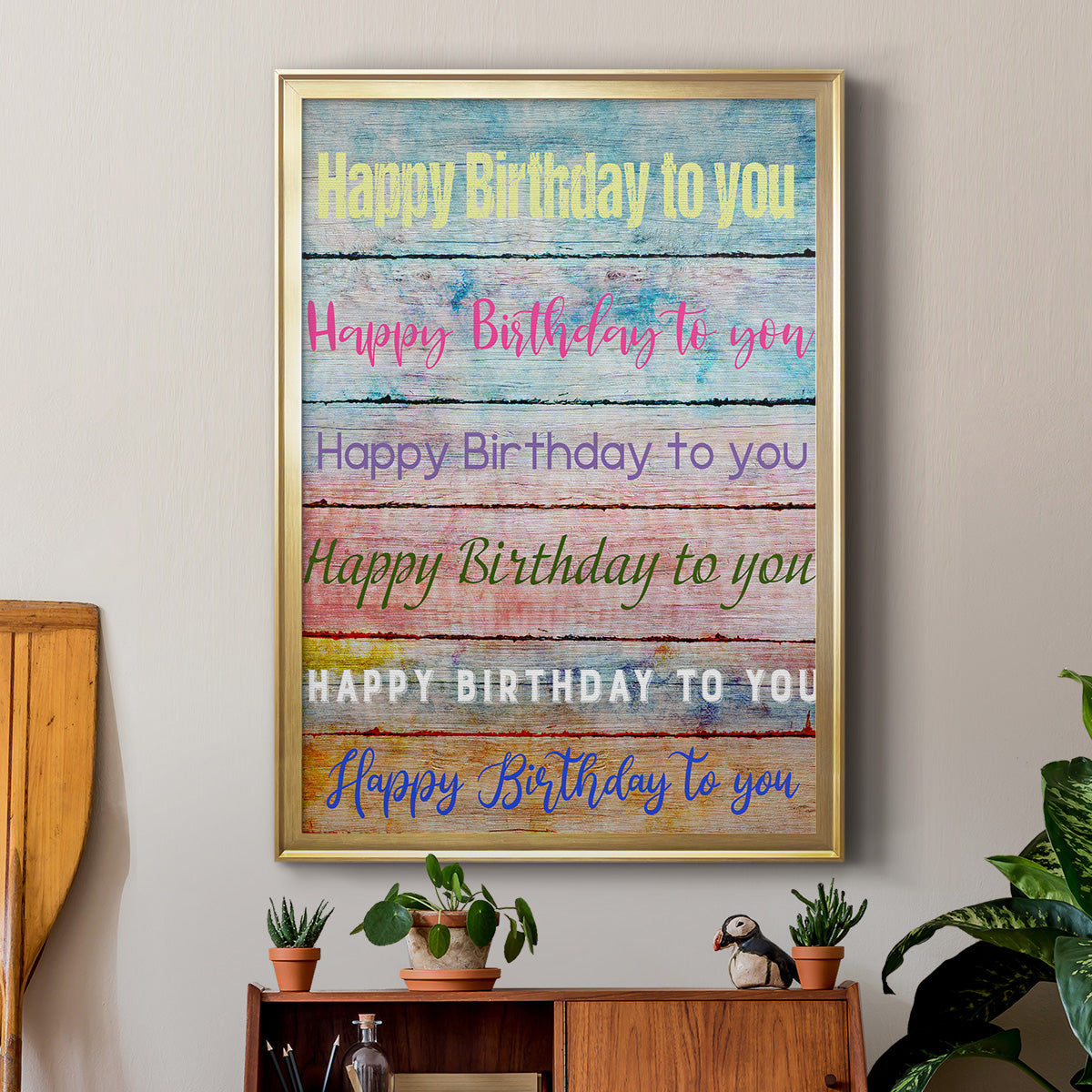 Birthday Song - Modern Framed Canvas Print