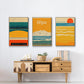 Summer Abroad I - Framed Premium Gallery Wrapped Canvas L Frame 3 Piece Set - Ready to Hang