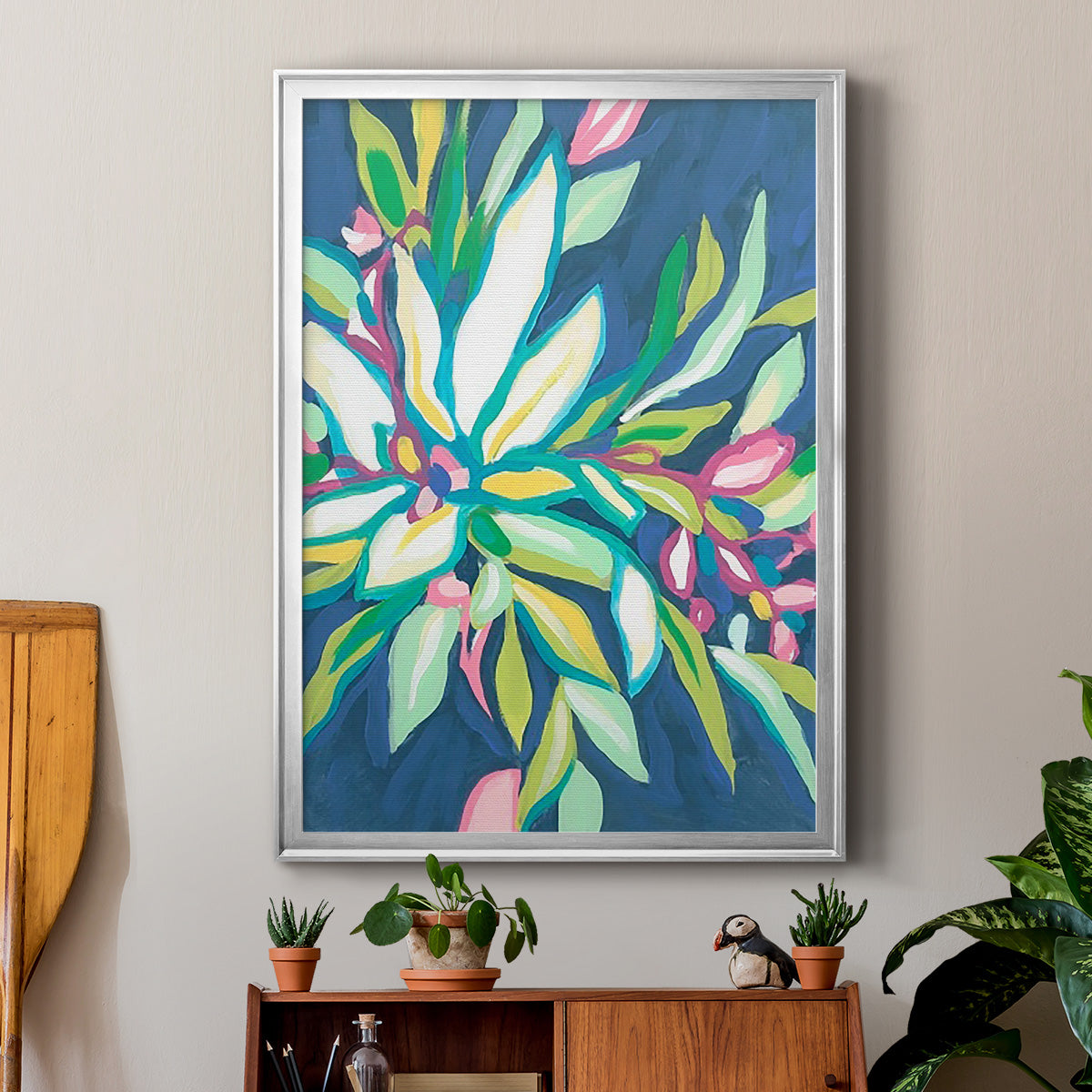 Blue Tropics I - Modern Framed Canvas Print