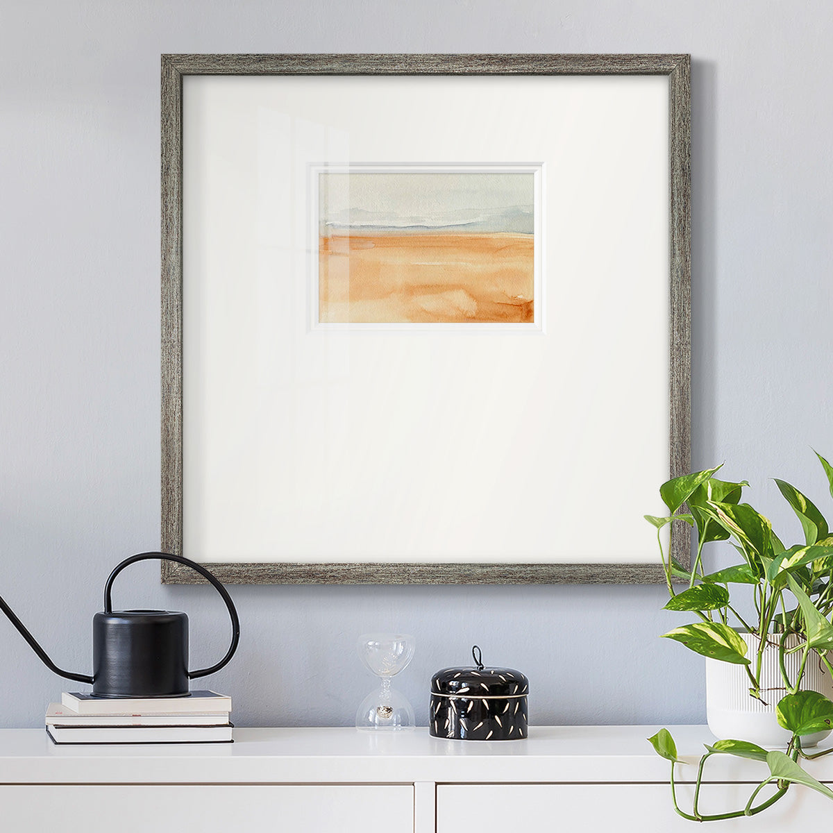 Ash Blue Horizon I - Double Matboard Framed Print