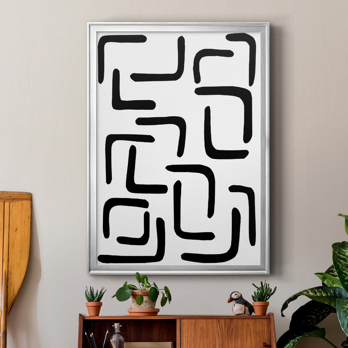 Shuffle III - Modern Framed Canvas Print