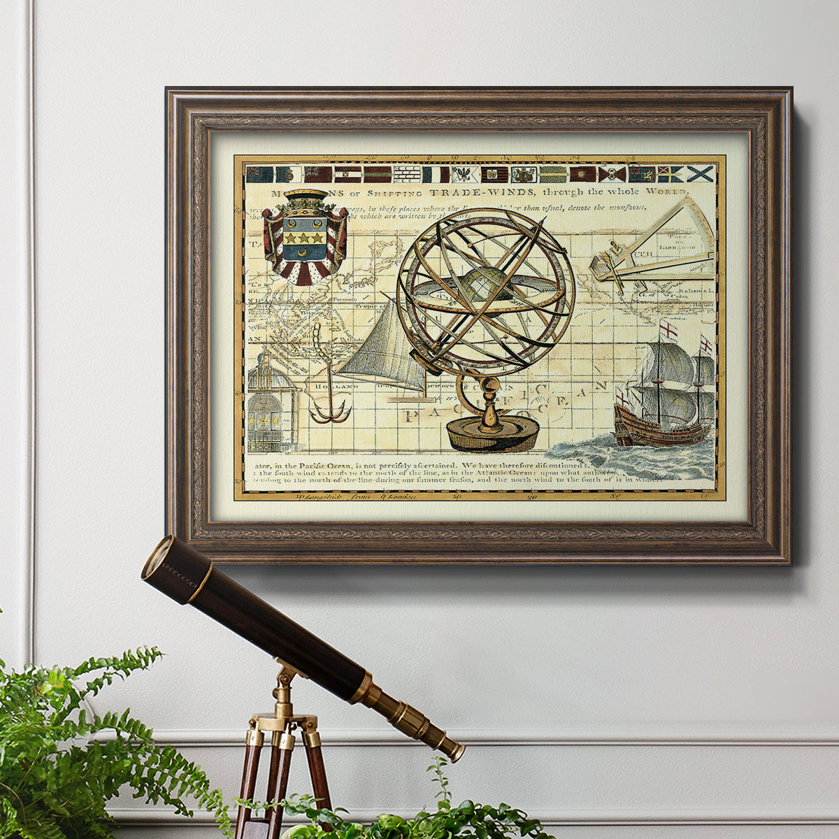 Nautical Map I Premium Framed Canvas- Ready to Hang