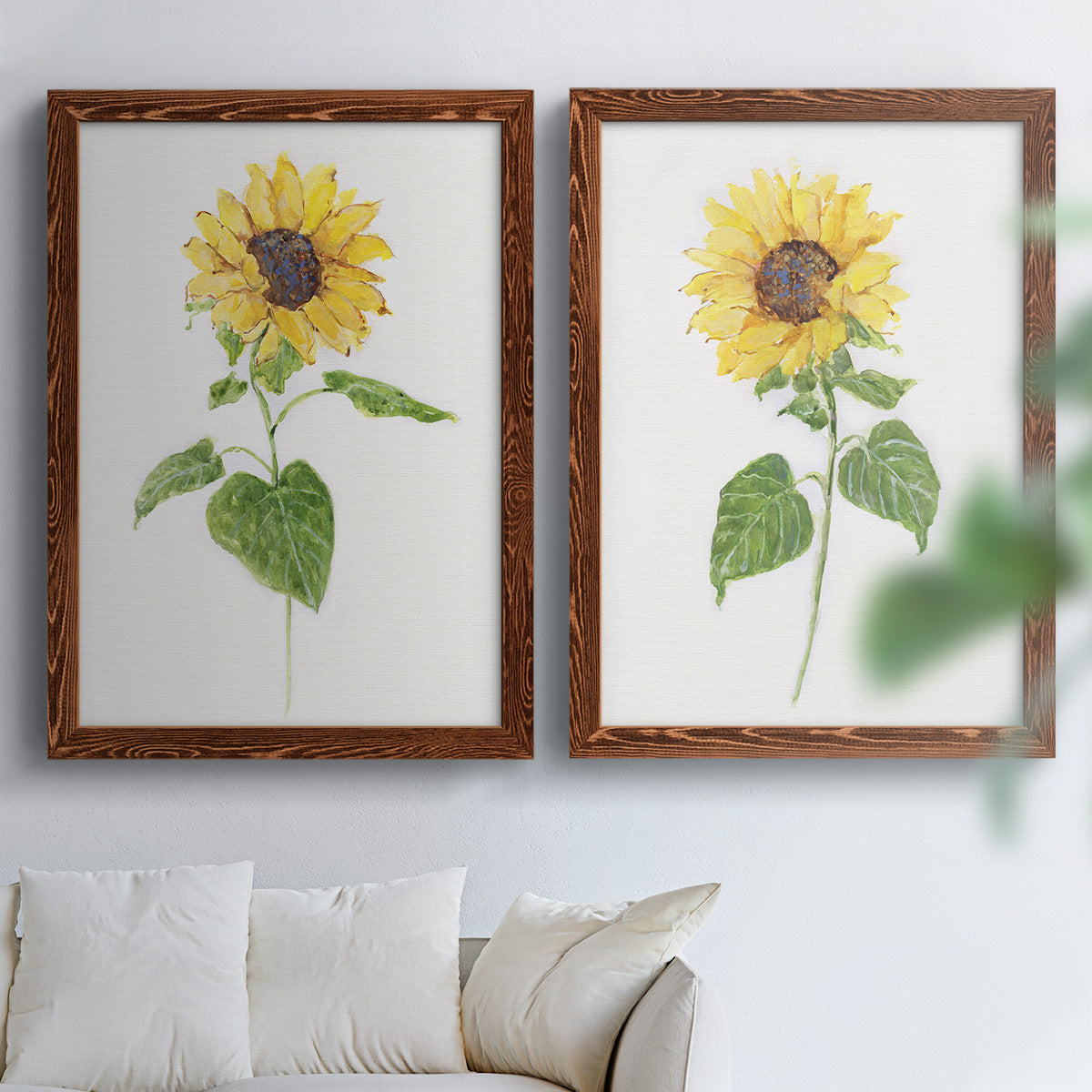 Sunflower I   - Premium Framed Canvas 2 Piece Set - Ready to Hang