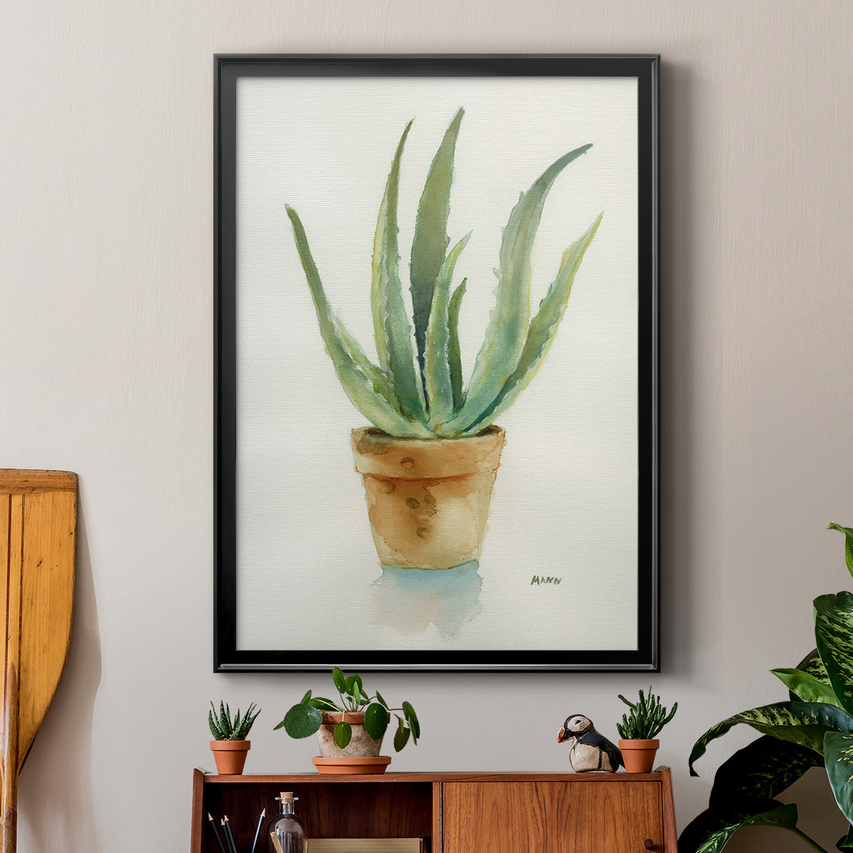 Succulent IV - Modern Framed Canvas Print