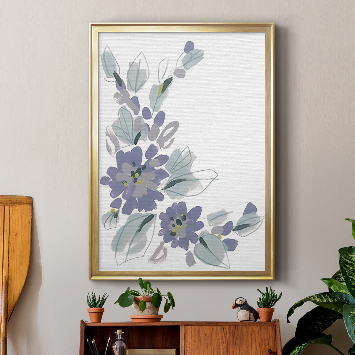 Periwinkle Patch III - Modern Framed Canvas Print