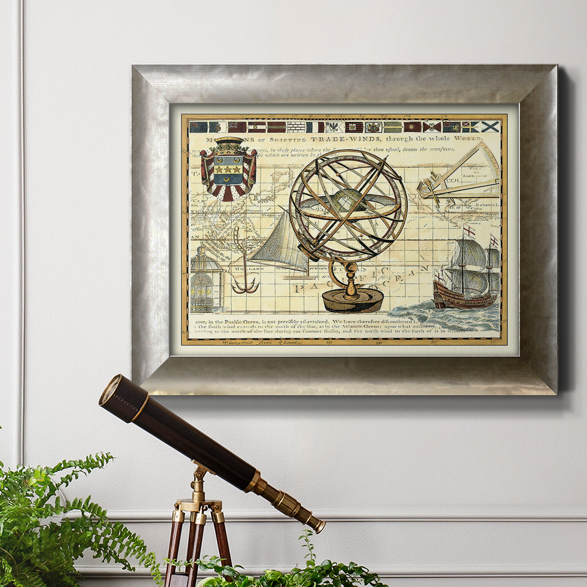 Nautical Map I Premium Framed Canvas- Ready to Hang