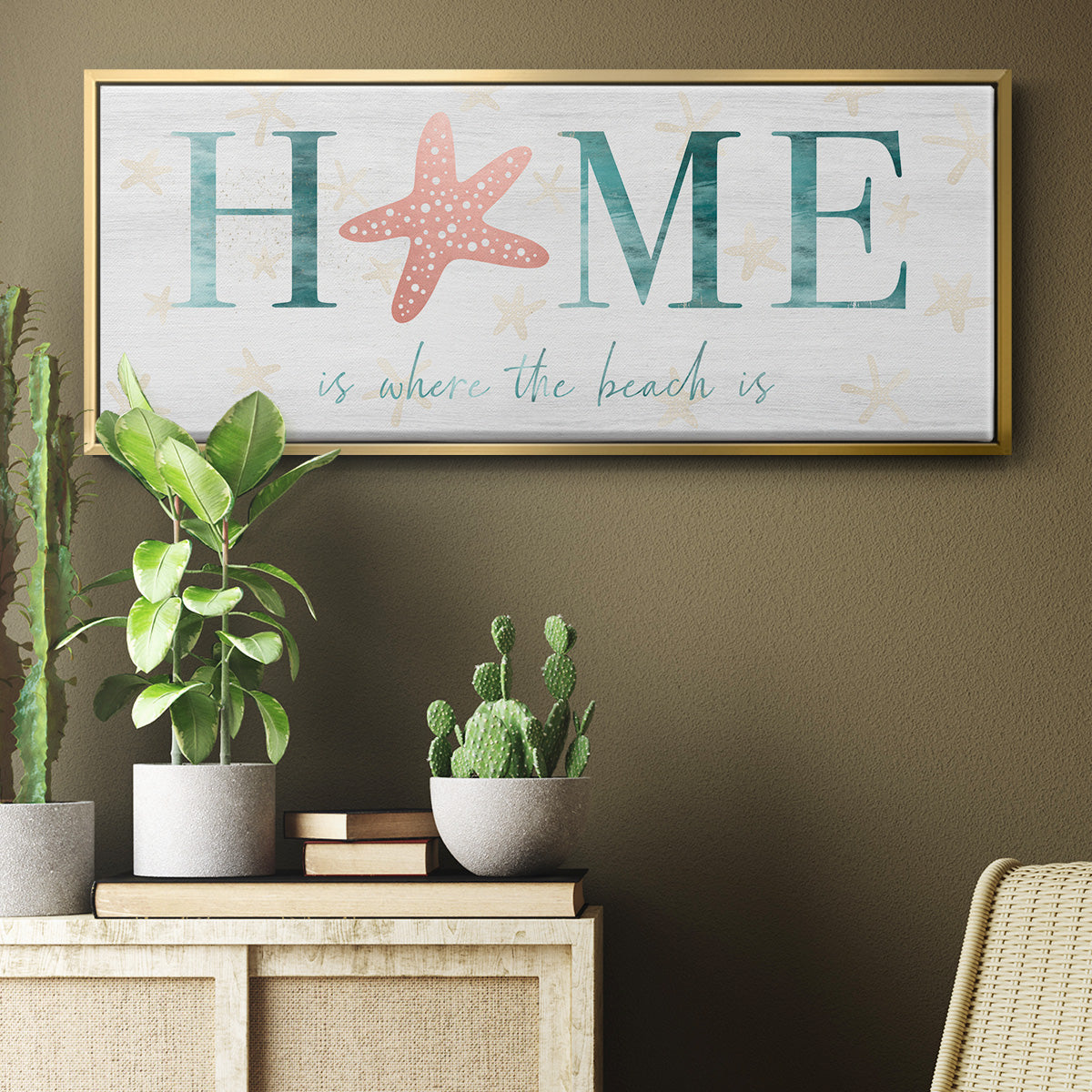 Home Beach - Floater Framed Canvas Print
