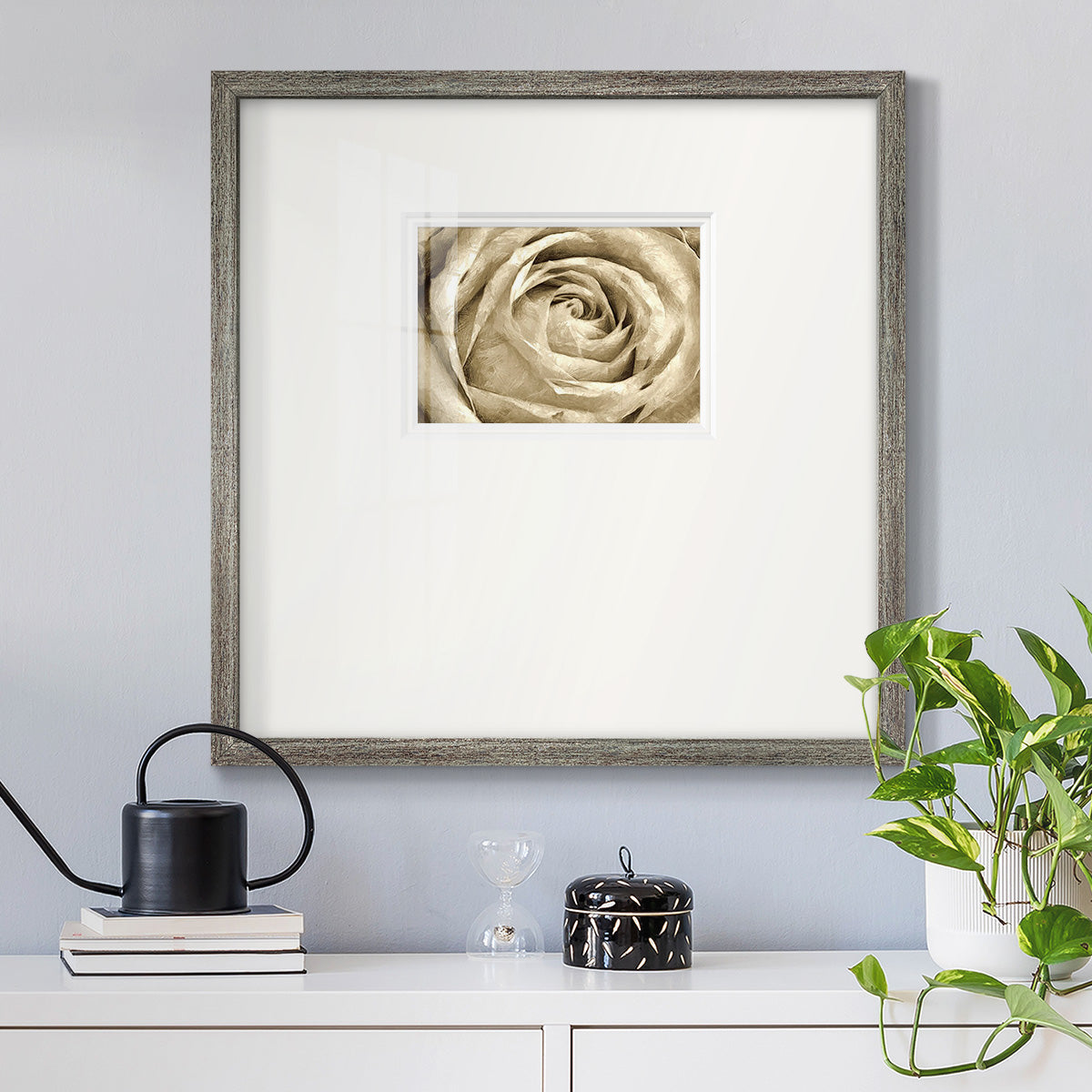 Neutral Wall Flower IV Premium Framed Print Double Matboard