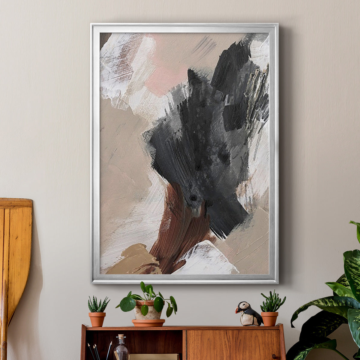 Unbleached Neutrals IV - Modern Framed Canvas Print