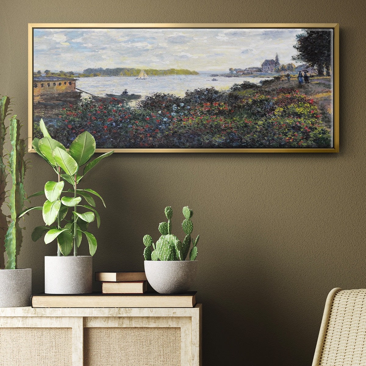 The Seine at Argenteuil, 1877 - Floater Framed Canvas Print