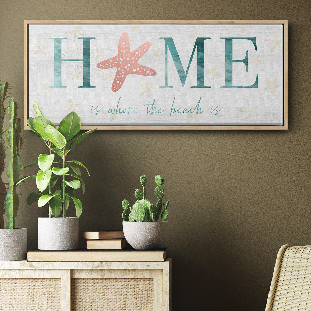 Home Beach - Floater Framed Canvas Print