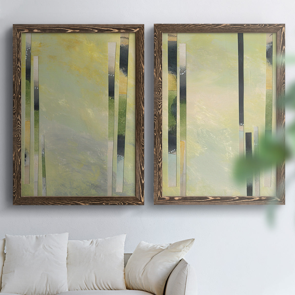 Neutral Assemblage III - Premium Framed Canvas 2 Piece Set - Ready to Hang