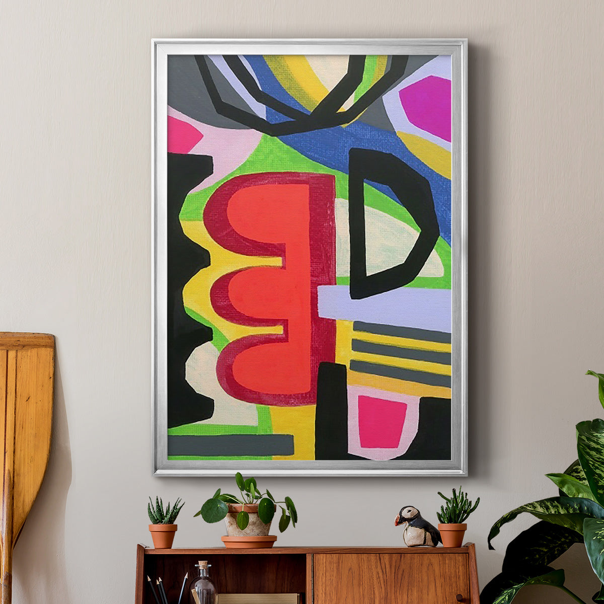 Bold Shape Shift I - Modern Framed Canvas Print