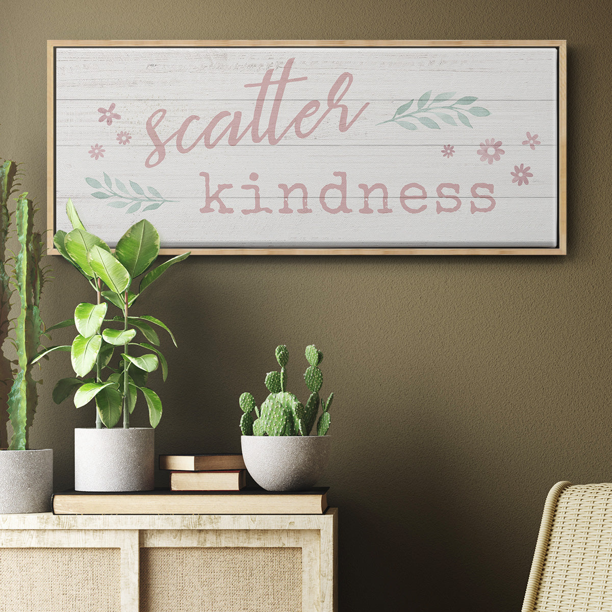 Scatter Kindness - Floater Framed Canvas Print