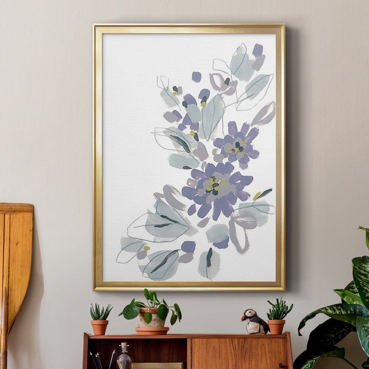 Periwinkle Patch II - Modern Framed Canvas Print