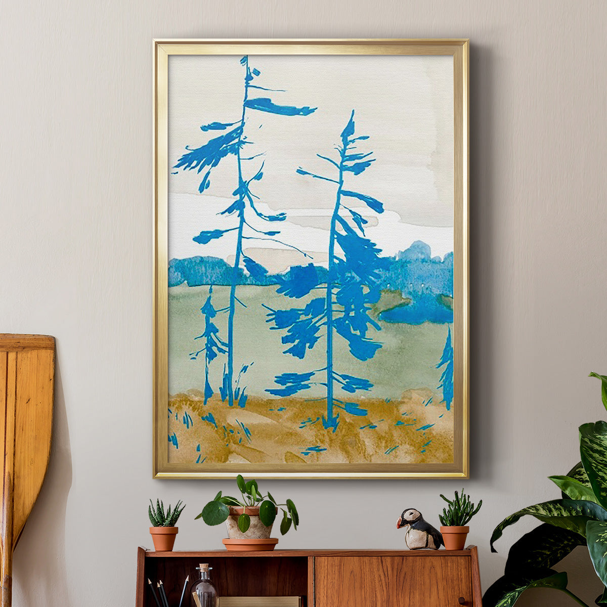 Cerulean Spruce I - Modern Framed Canvas Print