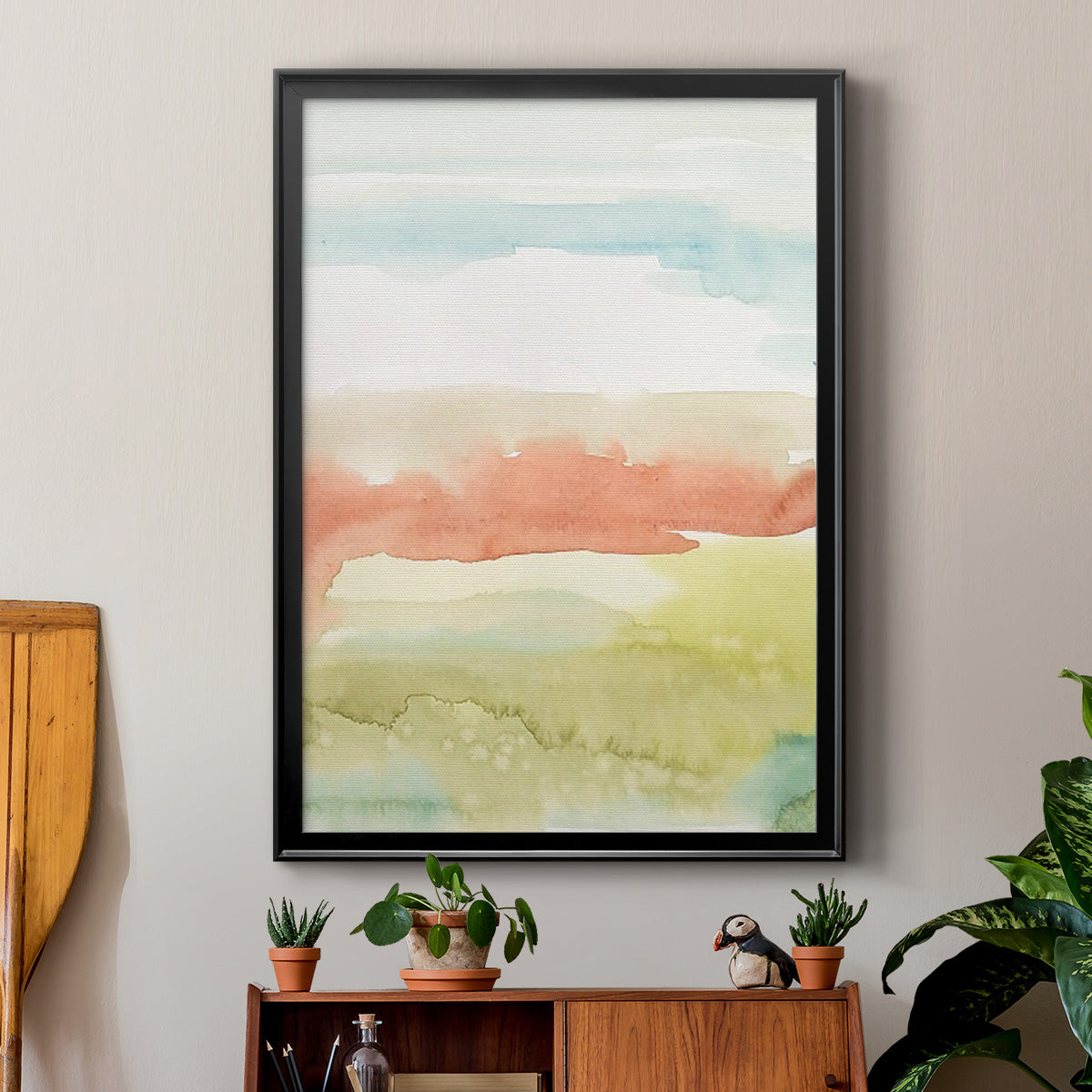 Blushing Sunrise II - Modern Framed Canvas Print