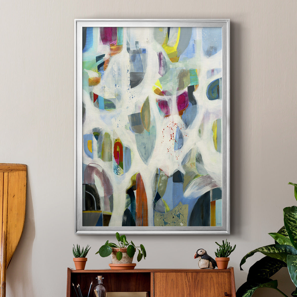 Interaction - Modern Framed Canvas Print