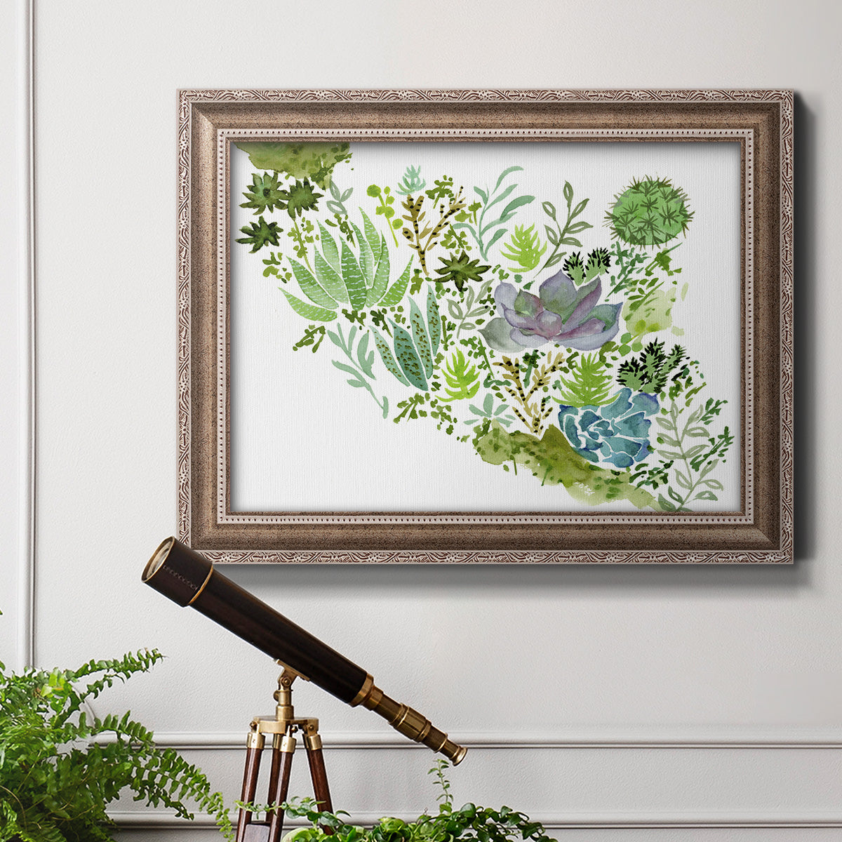 Succulent Field II - Ornate Framed Canvas Print