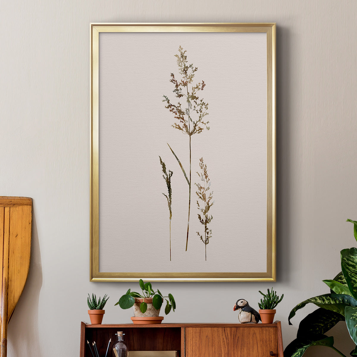 Delicate Stems II - Modern Framed Canvas Print