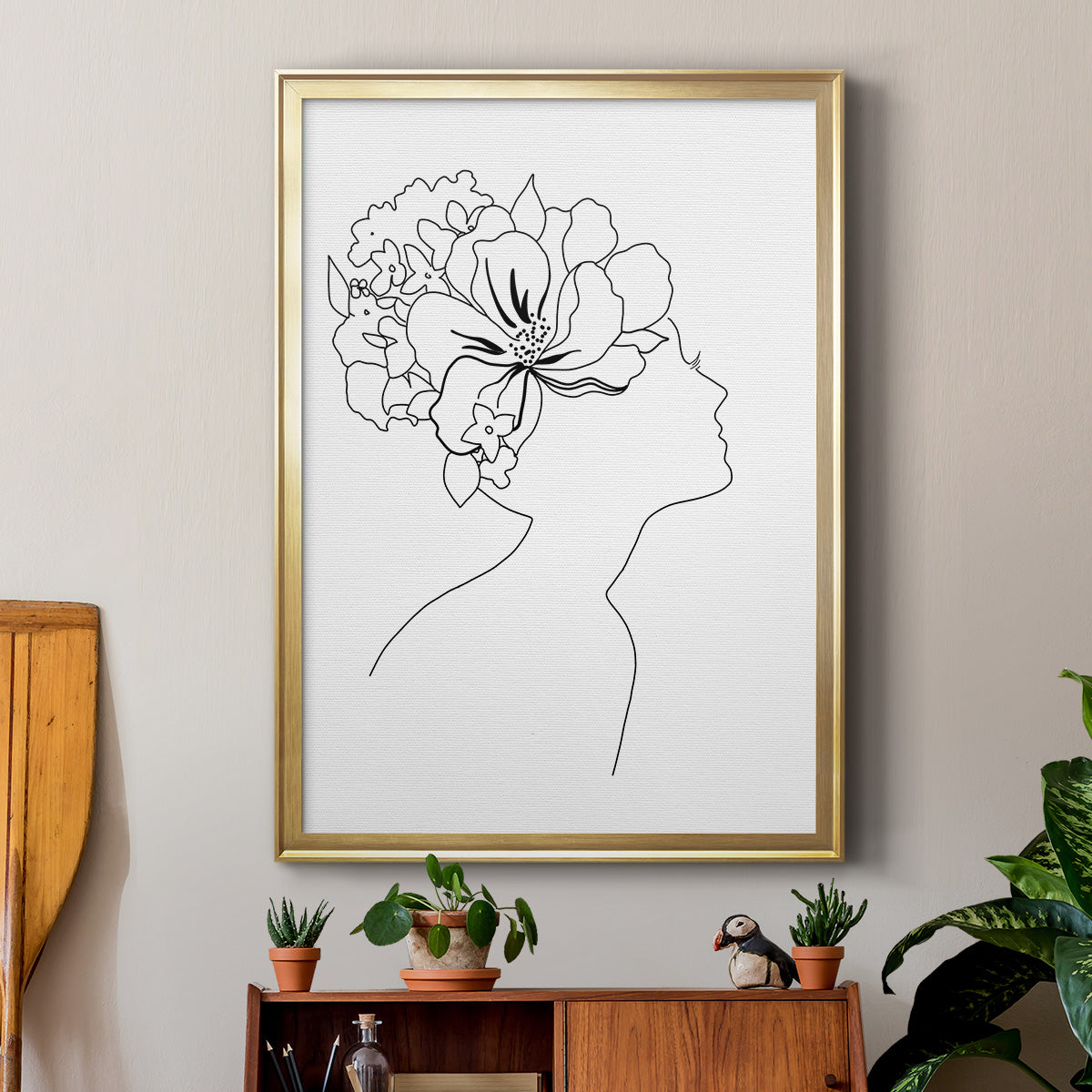 Fashion Floral Sketch I - Modern Framed Canvas Print