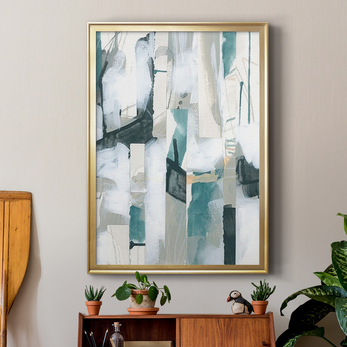 Sea Cavern Strata III - Modern Framed Canvas Print