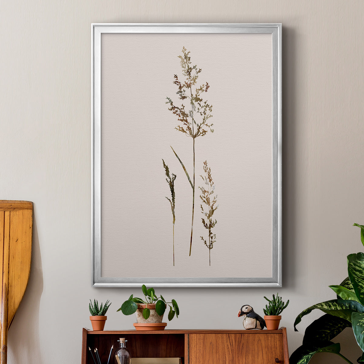 Delicate Stems II - Modern Framed Canvas Print