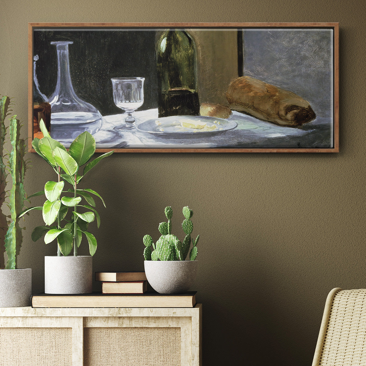 Still Life with Bottles, 1862 - Floater Framed Canvas Print