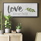 Love Never Fails - Floater Framed Canvas Print
