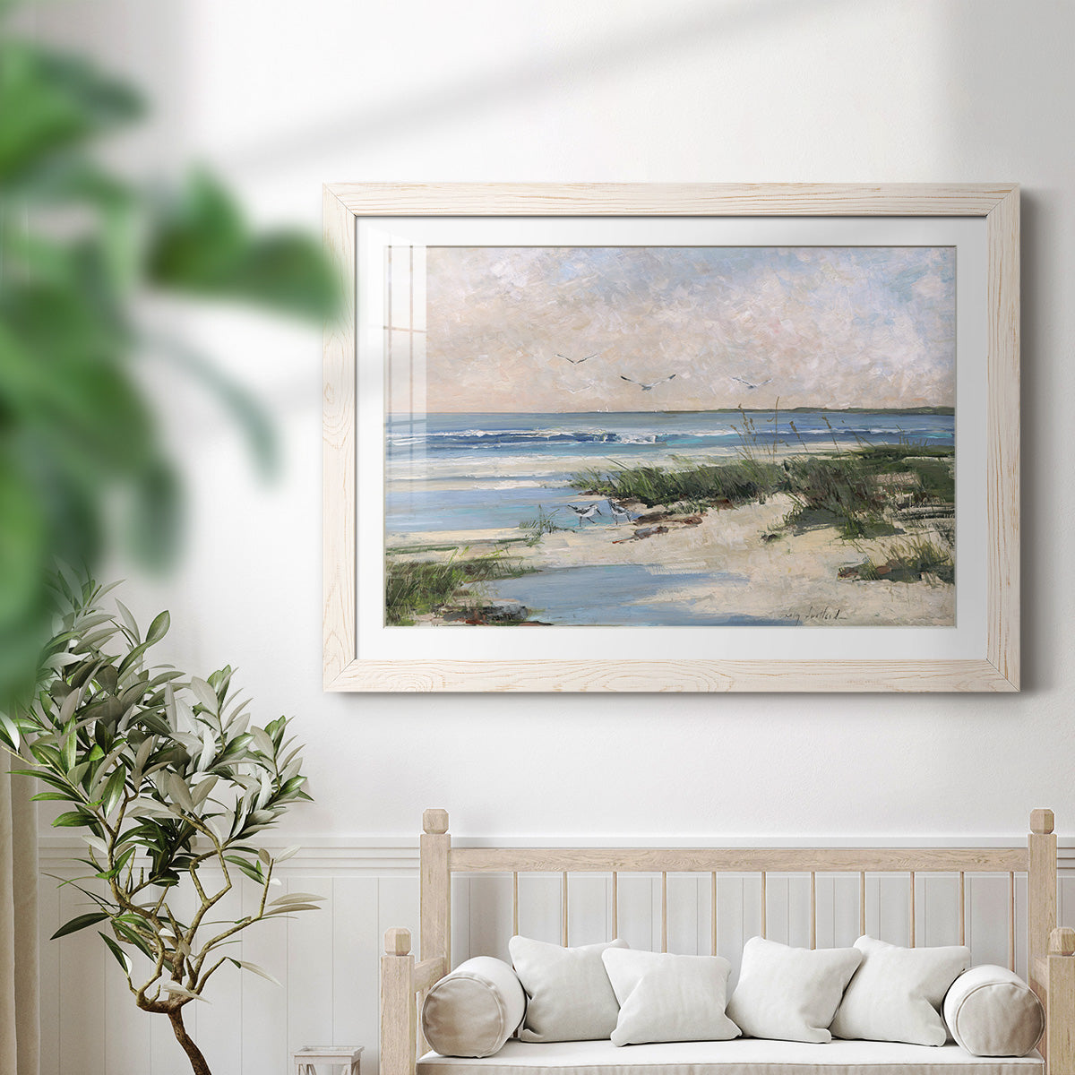 Soft Morning Sea - Barnwood Framed Art Print