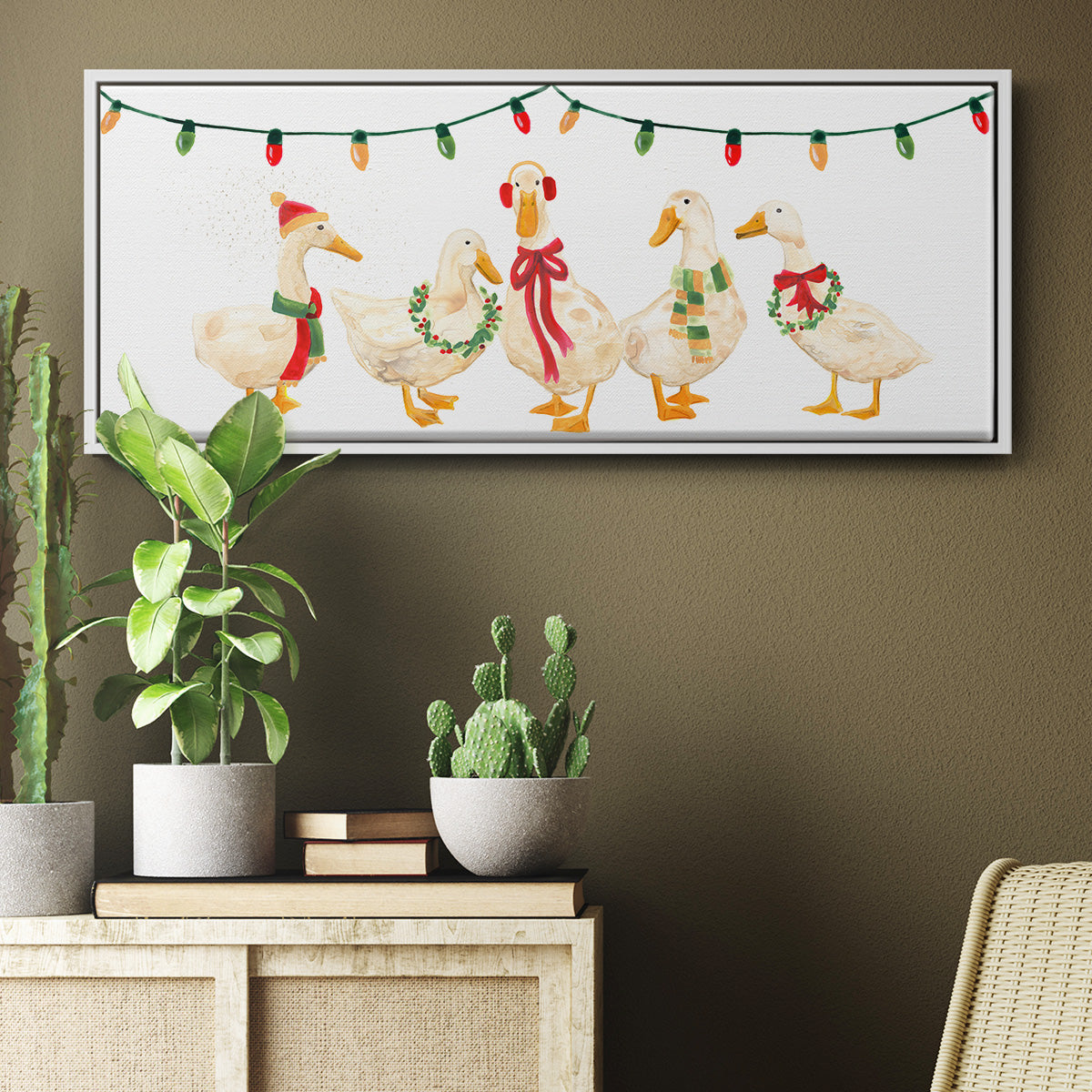 Merry Quackmas Collection D - Floater Framed Canvas Print