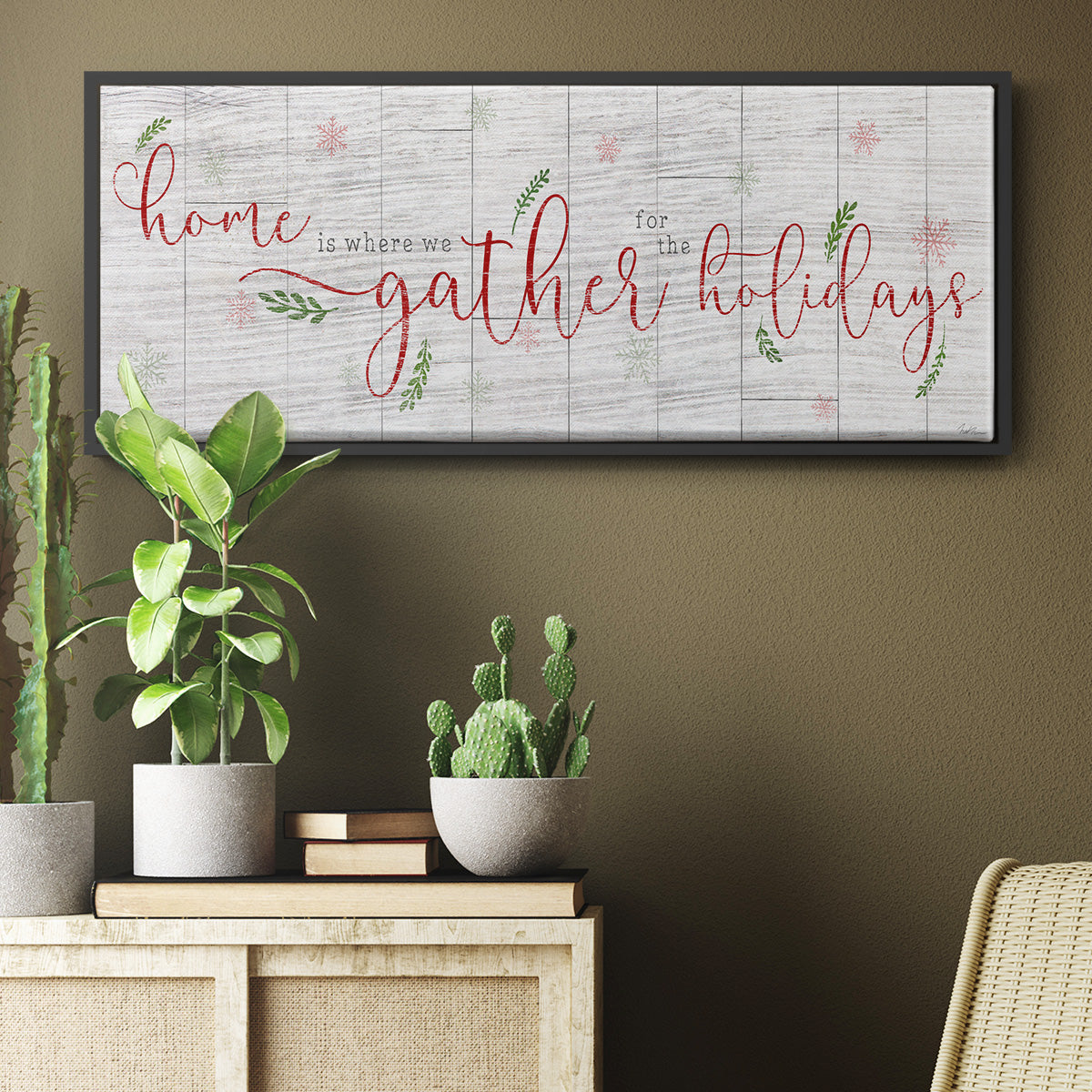 Holidays Gather - Floater Framed Canvas Print