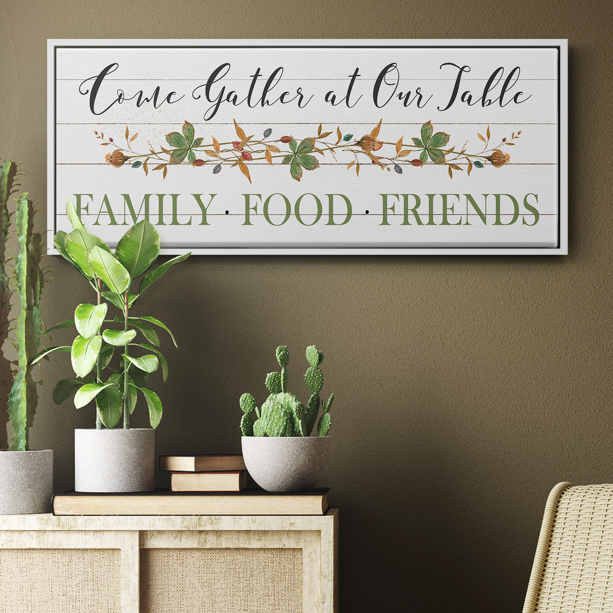Feeding Friends I - Floater Framed Canvas Print