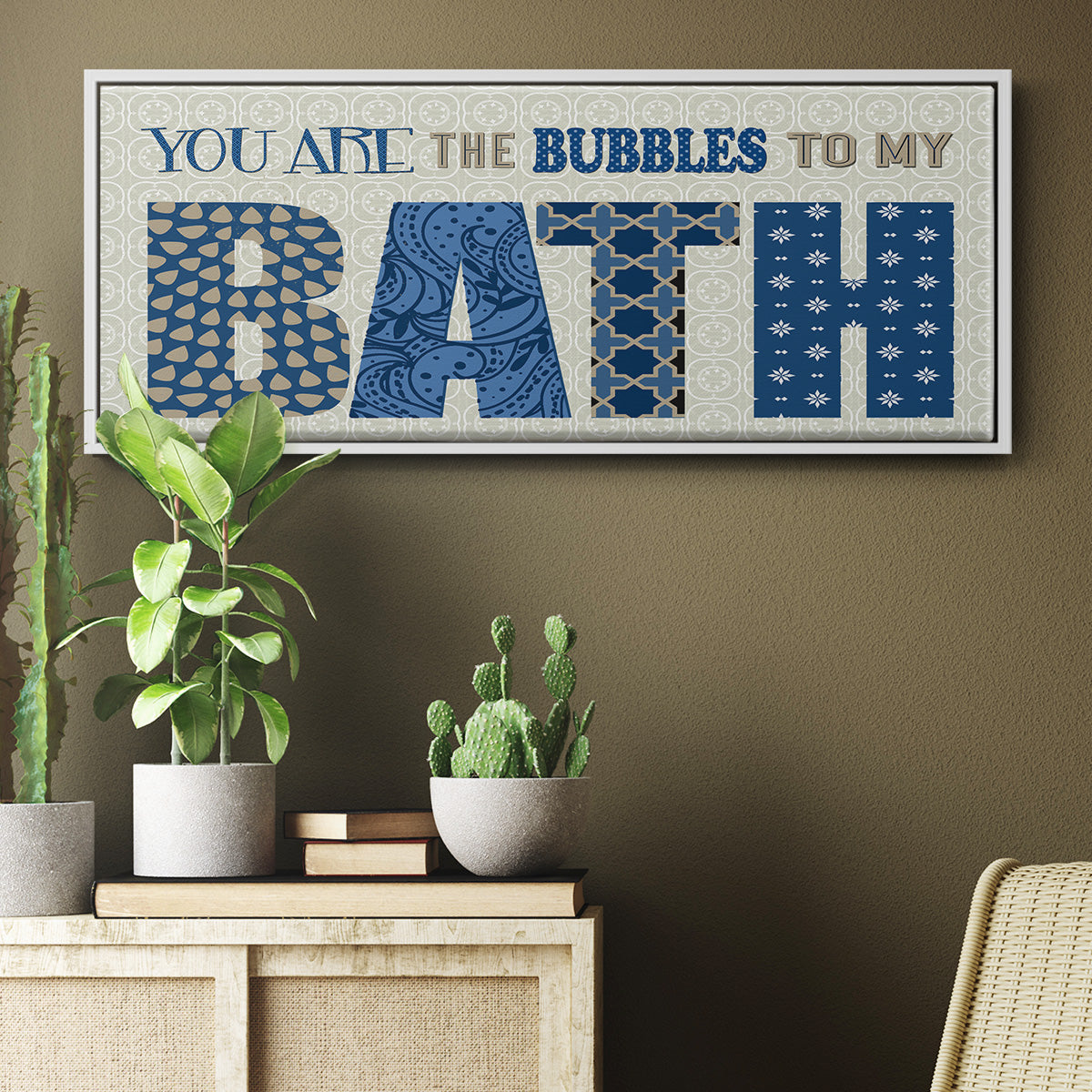 Bath Bubbles - Floater Framed Canvas Print