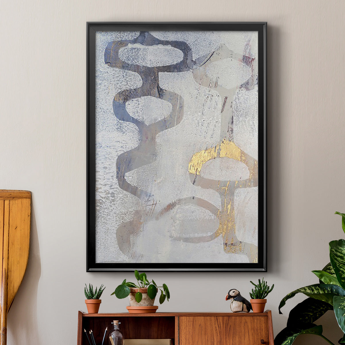 Linx I - Modern Framed Canvas Print