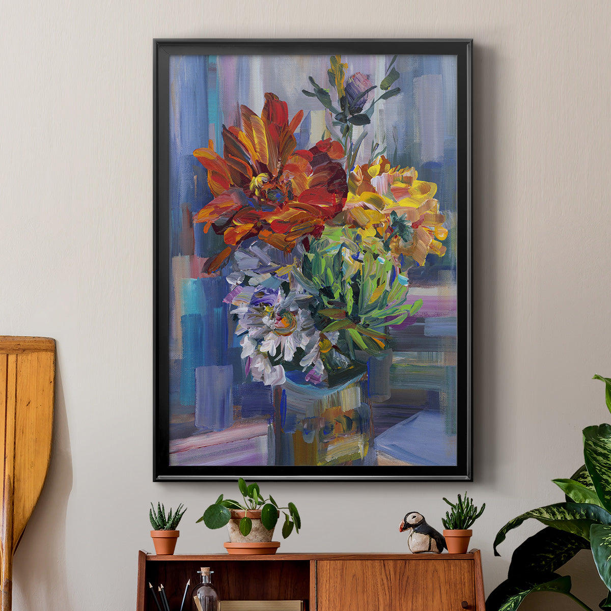 Modern Bouquet - Modern Framed Canvas Print
