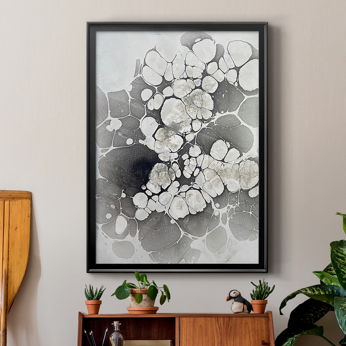 Marbling VII - Modern Framed Canvas Print