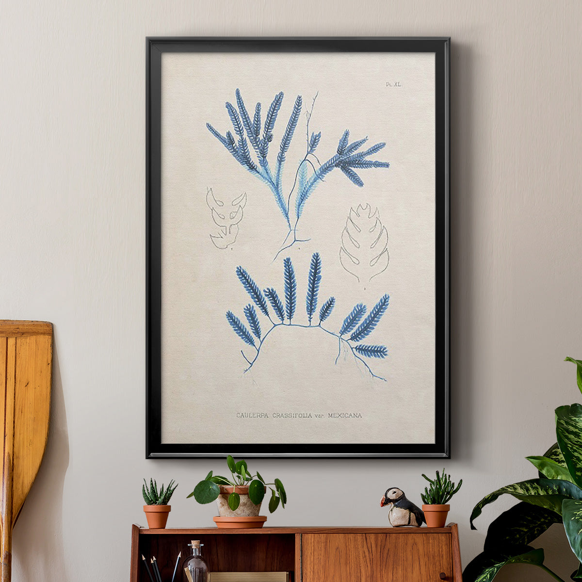 Blue Marine Algae I - Modern Framed Canvas Print