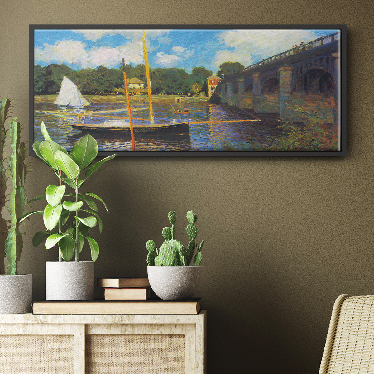 The Road Bridge, Argenteuil - Floater Framed Canvas Print