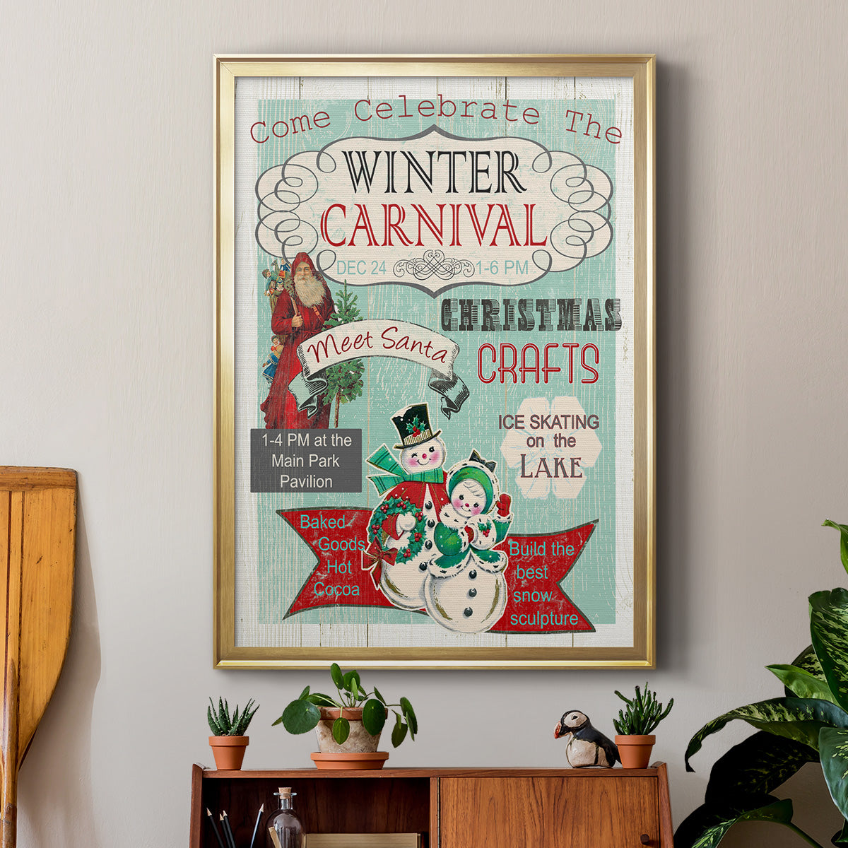 Bright Christmas Carnival - Modern Framed Canvas Print