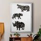 Ornamental Safari Animals II - Modern Framed Canvas Print