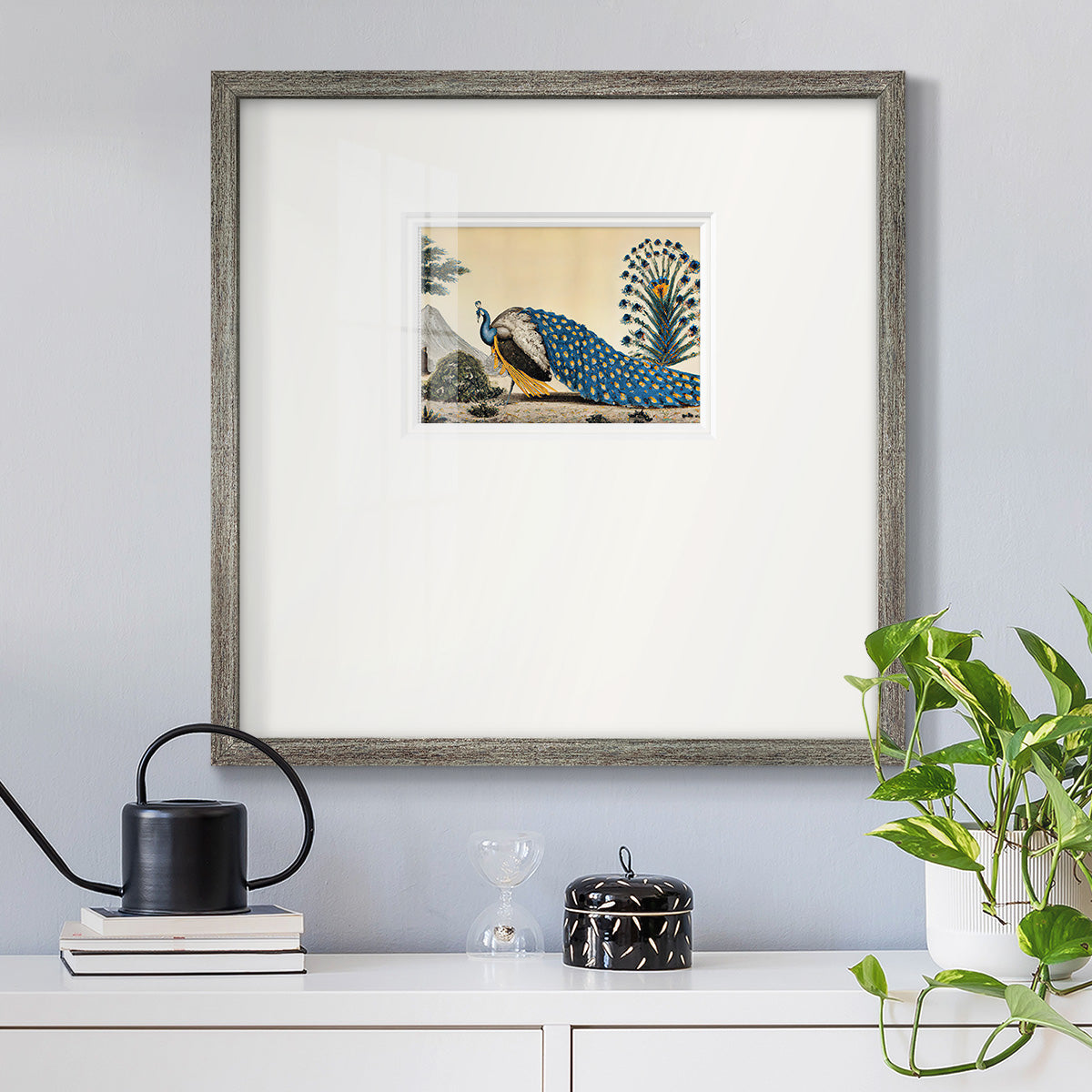 Peacock Plum Premium Framed Print Double Matboard